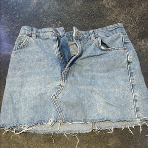 Topshop Light Blue Denim A-Line Skirt